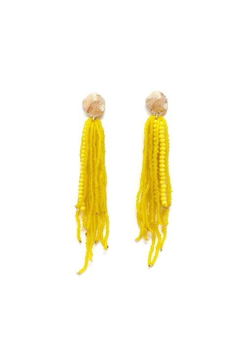 LAVI LONG EARRINGS YELLOW BEADS