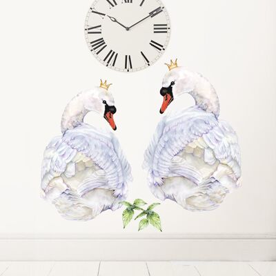 Vinilo decorativo pareja cisnes - pequeño