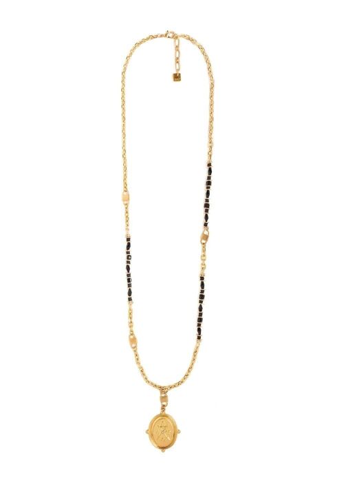 IURI LONG BLACK NECKLACE W/ PENDANT