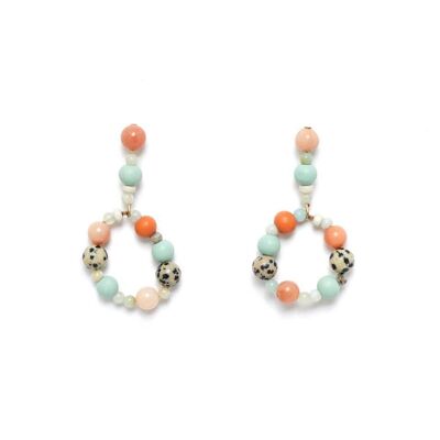 HOOP EARRINGS WITH COLORED BEADS