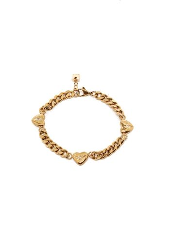 COEURS BRACELET TACHES. ACIER. PLAQUÉ OR 18K 1