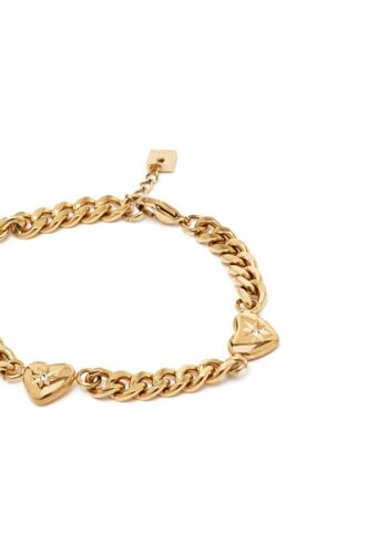 COEURS BRACELET TACHES. ACIER. PLAQUÉ OR 18K 2