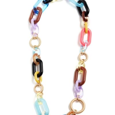HALF LENGTH CREW-NECK NECKLACE W/ RESIN RINGS
