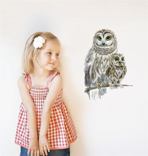 Woodland Owls Wall Stickers - A4