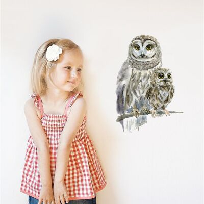 Woodland Owls Wall Stickers - A4