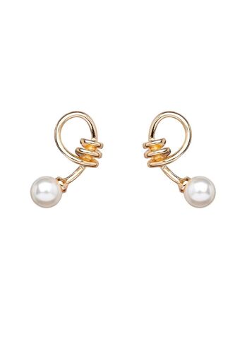 BOUCLES D'OREILLES LONGUES EN OR DÉTAIL NŒUD AVEC PERLE 1