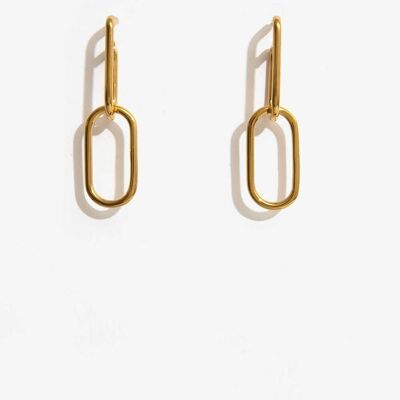 GOLD EARRINGS WITH CHAIN PENDANT