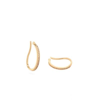 GOLD EAR CUFF EARRINGS WITH ZIRCONS