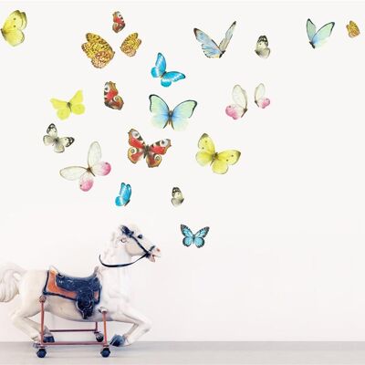 Watercolour Butterflies Wall Decals - Medium [Add £15.00]