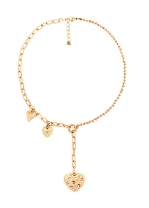 GOLD CHAIN NECKLACE WITH HEART PENDANT
