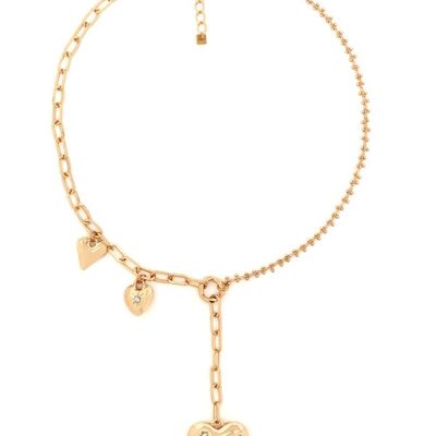 GOLD CHAIN NECKLACE WITH HEART PENDANT