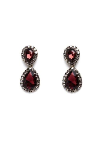 BOUCLES D'OREILLES LONGUES GIOIA AVEC PIERRE DRIP VIOLET 1