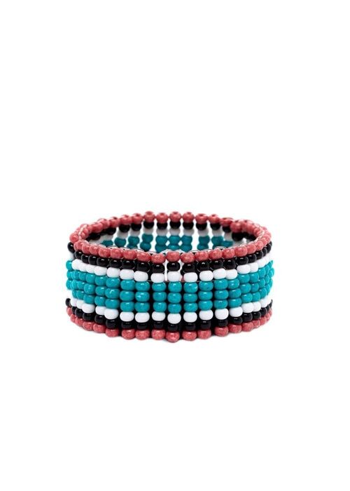 FIONA ELASTIC BRACELET BLUE BEADS