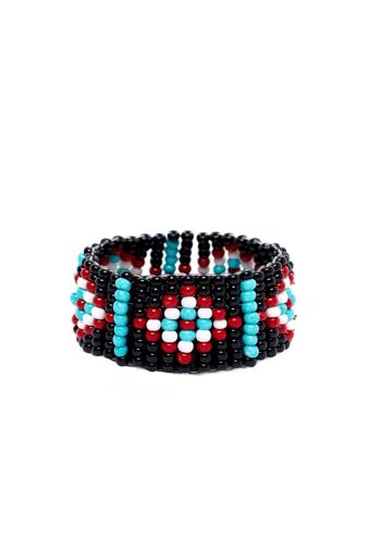 BRACELET ÉLASTIQUE FIONA PERLES NOIRES 1