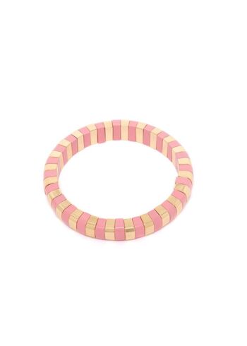 BRACELET ÉLASTIQUE FIN ERRI OR ET ROSE 1