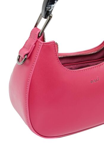 SAC HOBO ELEONORE FUCHSIA AVEC ANSE EN RESINE 3