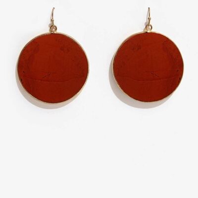 EARRINGS WITH ORGANIC TERRACOTTA STONE PENDANT