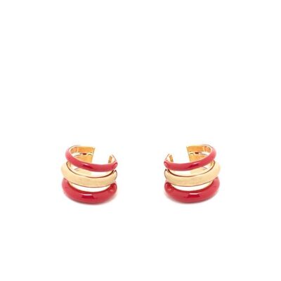 EARCUFF VALI PENDIENTES FUCSIA CHAPADO ORO 14KT