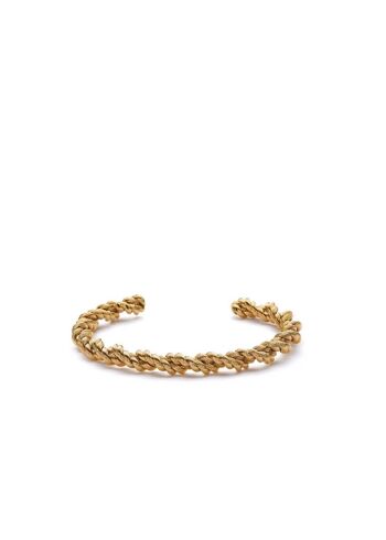 BRACELET TRESSÉ MANCHETTE OUVERTE PLAQUÉ OR 18K 1