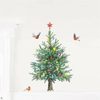 Décalcomanie murale arbre de Noël - Petit 1