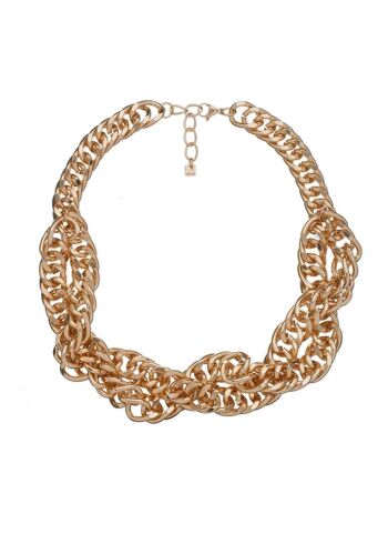 COLLIER RAS DU COU AVEC CHAÎNE TRESSÉE D'OR 1