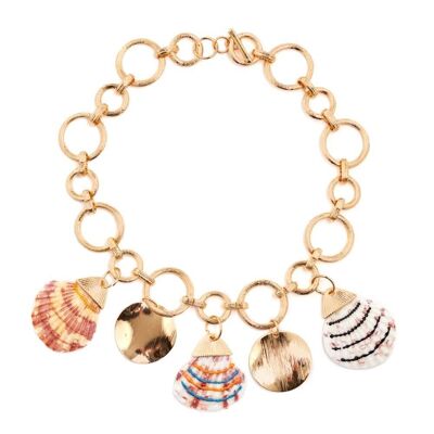 CIRCLE SHORT NECKLACE WITH SHELLS