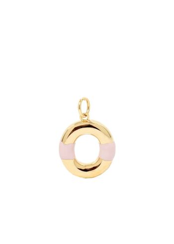 CHARM LETTRE OU ÉMAIL ROSE PLAQUÉ OR 14KT 1