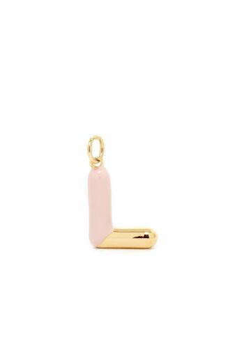 CHARM LETTRE L ÉMAIL ROSE PLAQUÉ OR 14KT 1