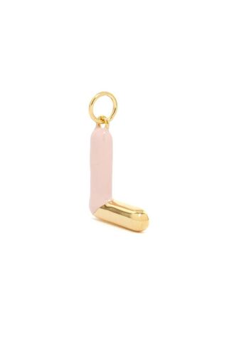 CHARM LETTRE L ÉMAIL ROSE PLAQUÉ OR 14KT 2