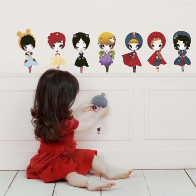 Pegatinas de pared de muñecas - Pequeñas (cada una de aproximadamente 20 cm de altura)
