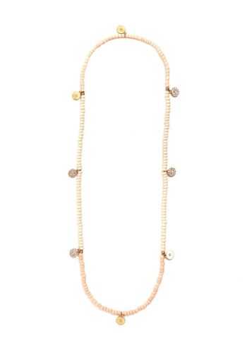 COLLIER ÉLASTIQUE CELO ROSE AVEC PENDENTIFS OR 1