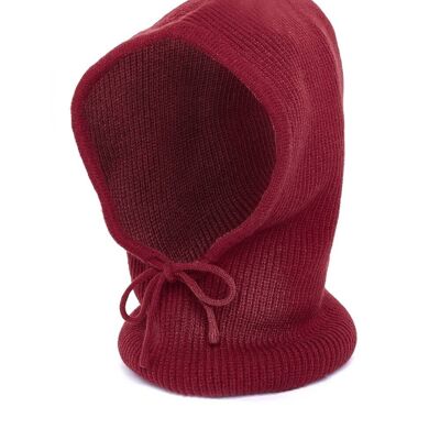 BURGUNDY RIBBED BALACLAVA