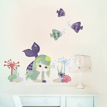 Stickers Muraux Sirène - Rose - Moyen [Ajouter £20.00] 5