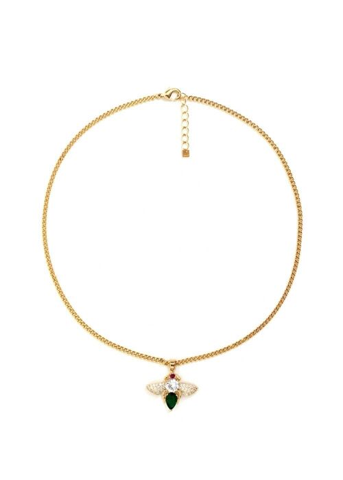BEE ZIRCONS NECKLACE PLATED GOLD 14KT