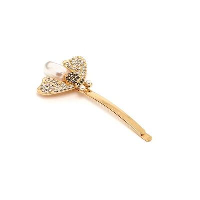 BEE HAIR CLIP W/ CRYSTALS & PEARL