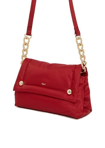 SAC PORTÉ ÉPAULE ANDREA EN NYLON ROUGE FONCÉ 2