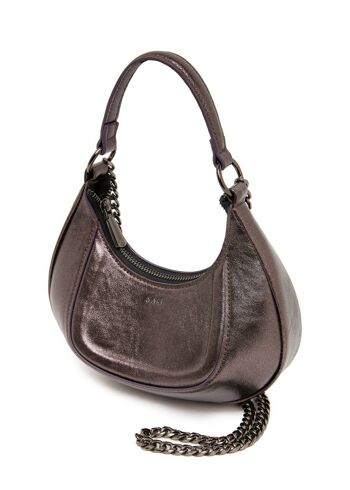 SAC HOBO GRIS MÉTALLISÉ AMELIE 2