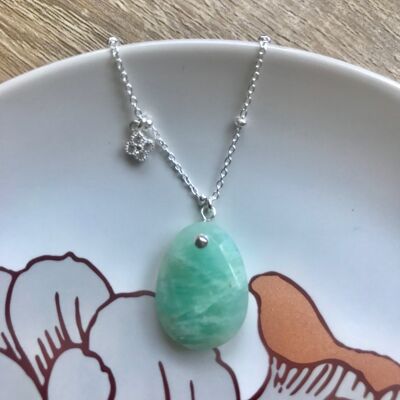 Alma Amazonite Silver Necklace