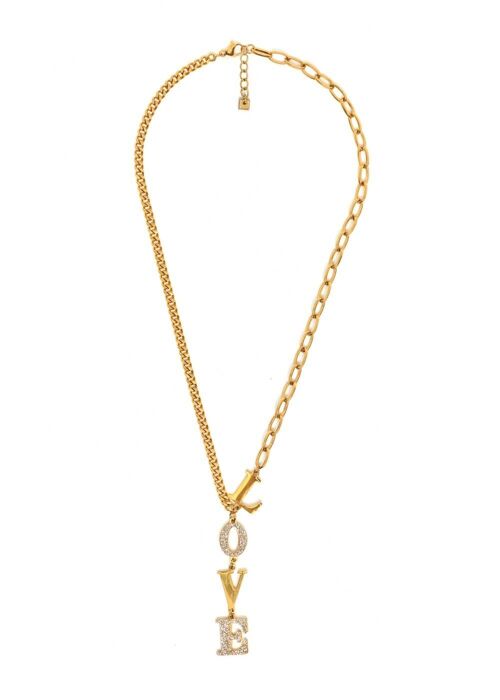 14KT GOLD PLATED LOVE PENDANT NECKLACE