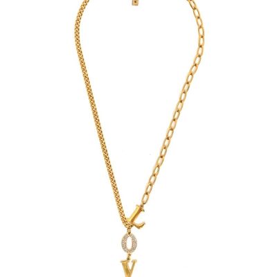 14KT GOLD PLATED LOVE PENDANT NECKLACE