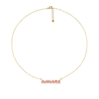 14KT GOLD PLATED DIANA NECKLACE PINK AMORE