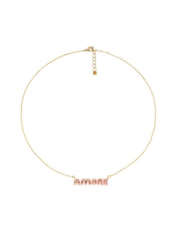 COLLIER DIANA PLAQUÉ OR 14KT AMOUR ROSE 1