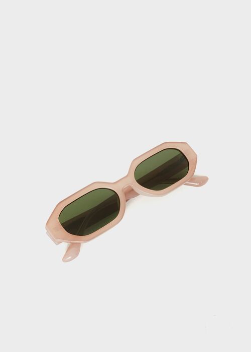 FLAVIA RECTANGULAR BEIGE SUNGLASSES