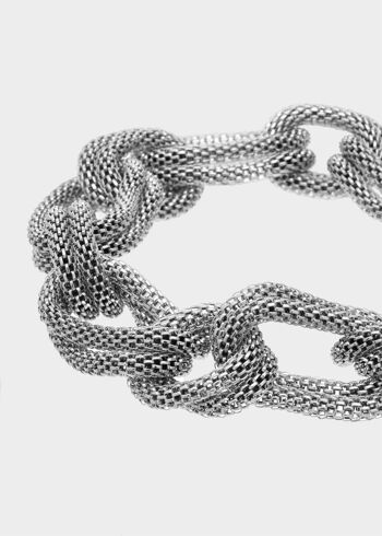 FIONA TACHE. BRACELET CHAINE ACIER ARGENT 3