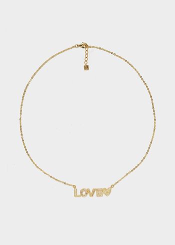 COLLIER PLAQUÉ OR 14K AVEC CŒUR ET AMOUR 2