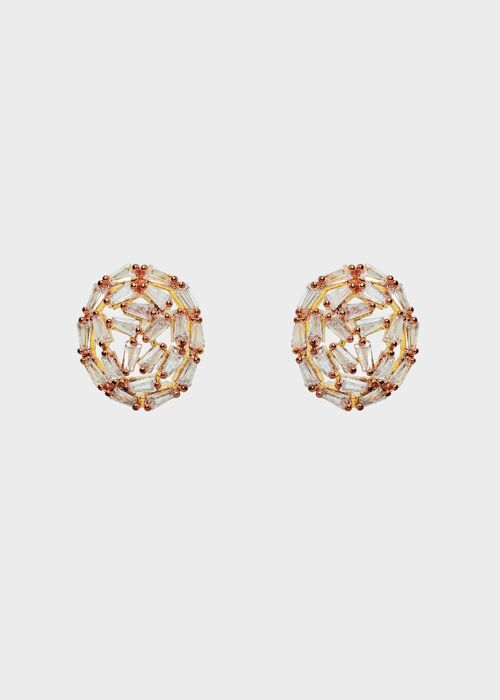 14K GOLD PLATED OVAL EARRINGS WITH ZIRCONS