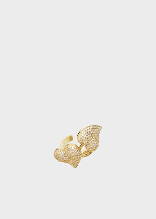 14K GOLD PLATED HEART RING W/ ZIRCONS