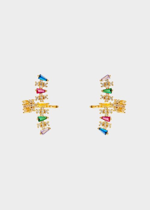 14K GOLD PLATED EARCUFF SET WITH ZIRCONS - S54
