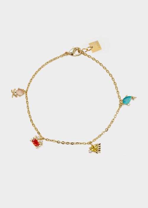 14K GOLD PLATED BRACELET W/ ANIMALS -N54