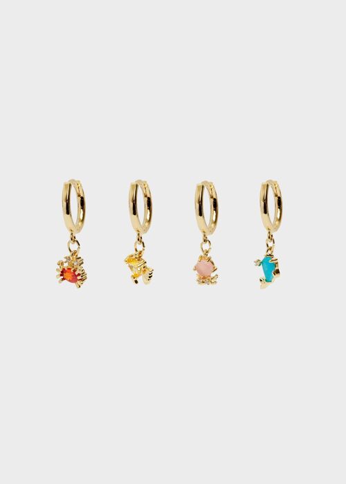 14K GOLD PLATED ANIMAL EARRING SET